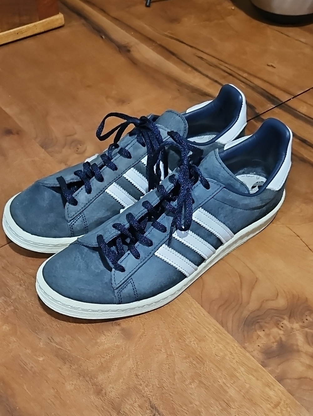 Adidas Navy Suede Sneakers with White Stripes Size 10 Euc Samba, Gazelle